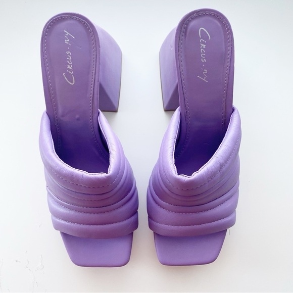 CIRCUS By Sam Edelman Marlie Lavender Puffer Chunky Platform Mules NEW - Picture 6 of 11